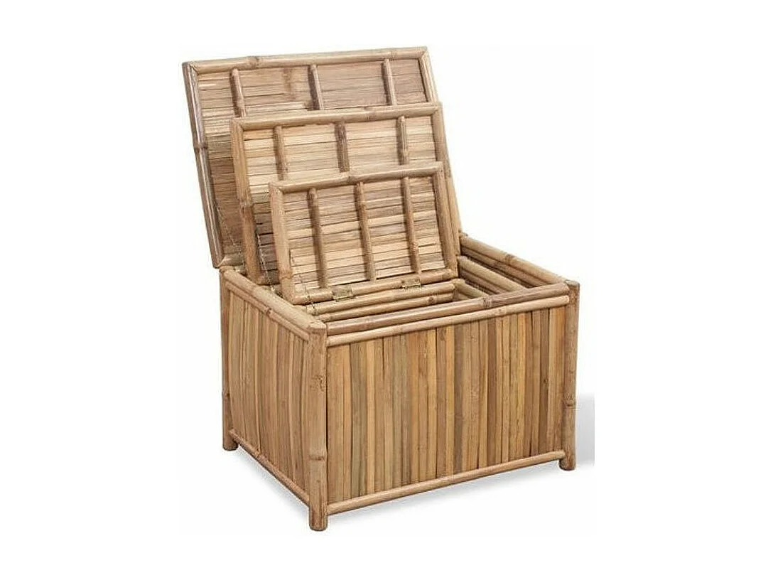 Coffre de rangement bambou clair Kyca - 3 pièces