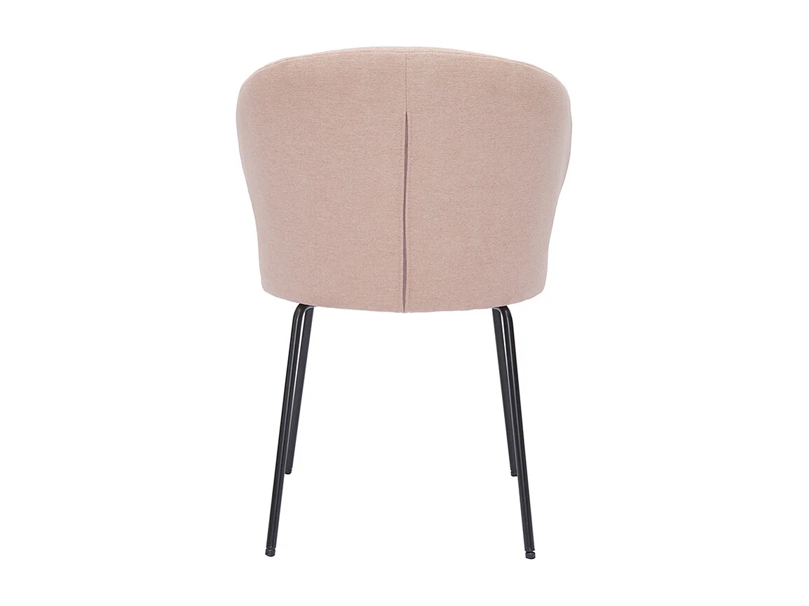 Sedia design in tessuto effetto velluto rosa cipria e metallo nero YDA