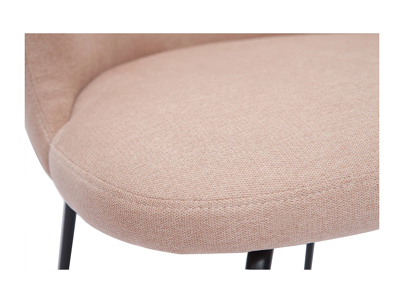 Sedia design in tessuto effetto velluto rosa cipria e metallo nero YDA