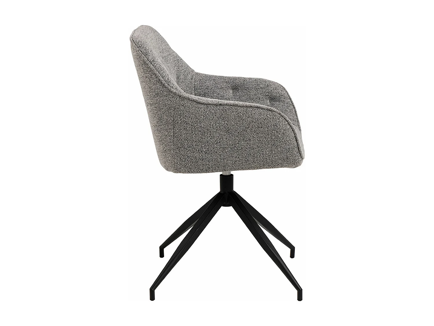 Brooke chaise de salle à manger avec accoudoirs fonction pivotante gris clair.