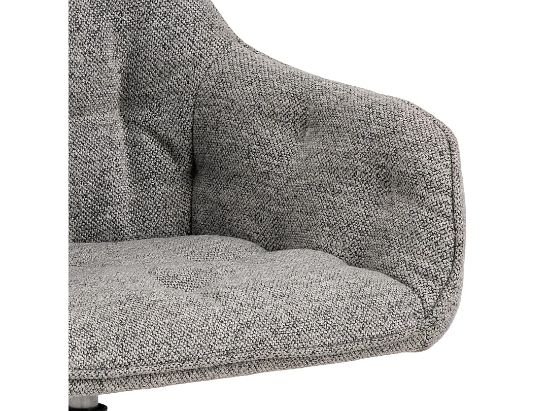 Brooke chaise de salle à manger avec accoudoirs fonction pivotante gris clair.