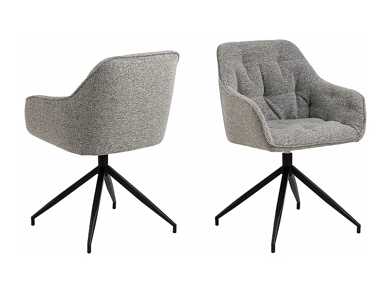 Brooke Esszimmerstuhl mit Armlehne Drehfunktion hellgrau.