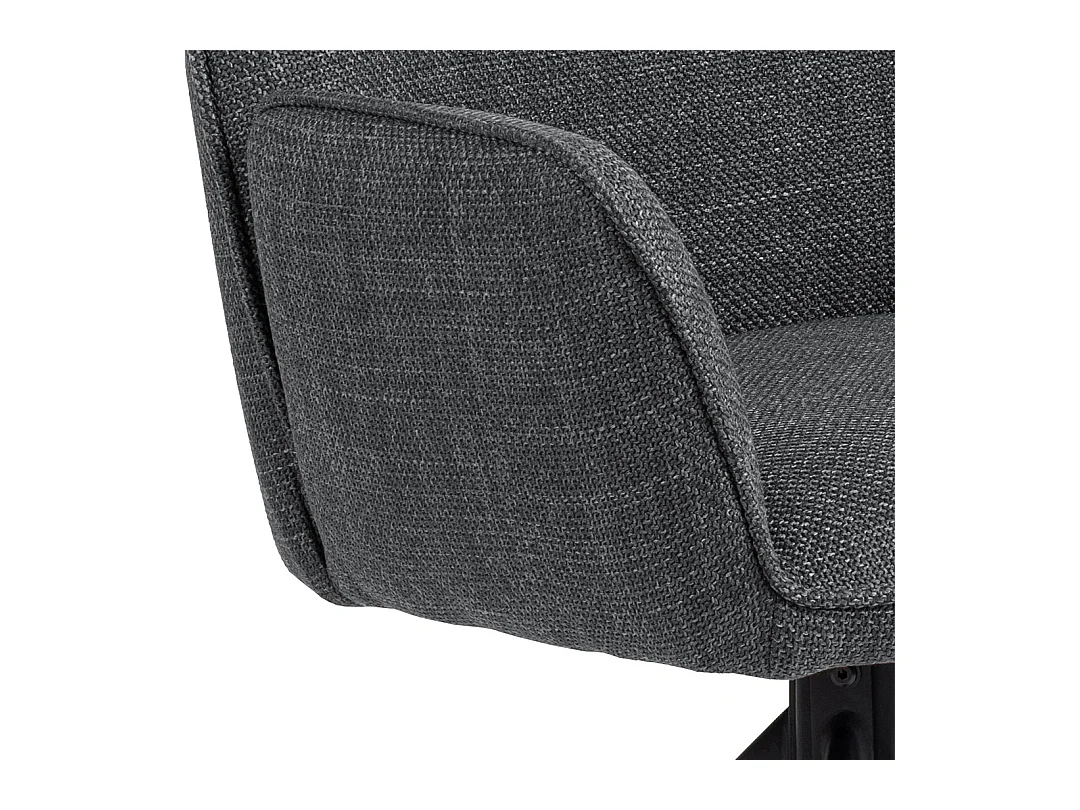 Glenda chaise de salle à manger avec accoudoirs tissu gris.