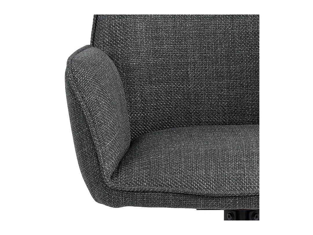 Glenda chaise de salle à manger avec accoudoirs tissu gris.