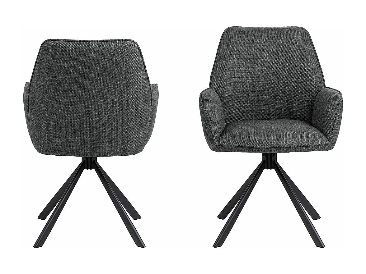 Glenda chaise de salle à manger avec accoudoirs tissu gris.