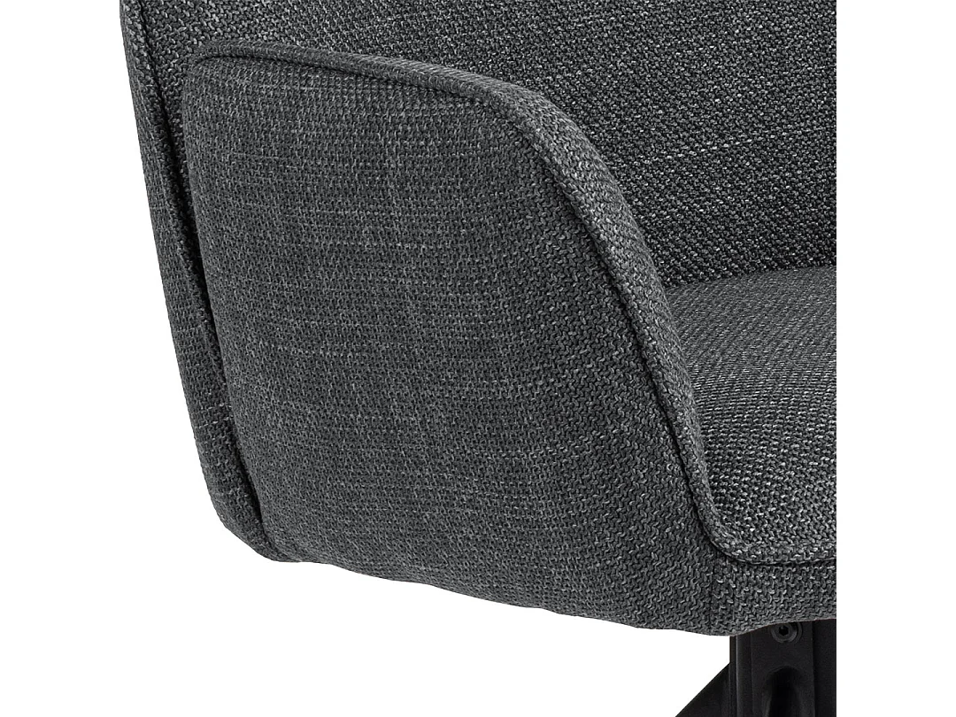 Glenda chaise de salle à manger avec accoudoirs tissu gris.
