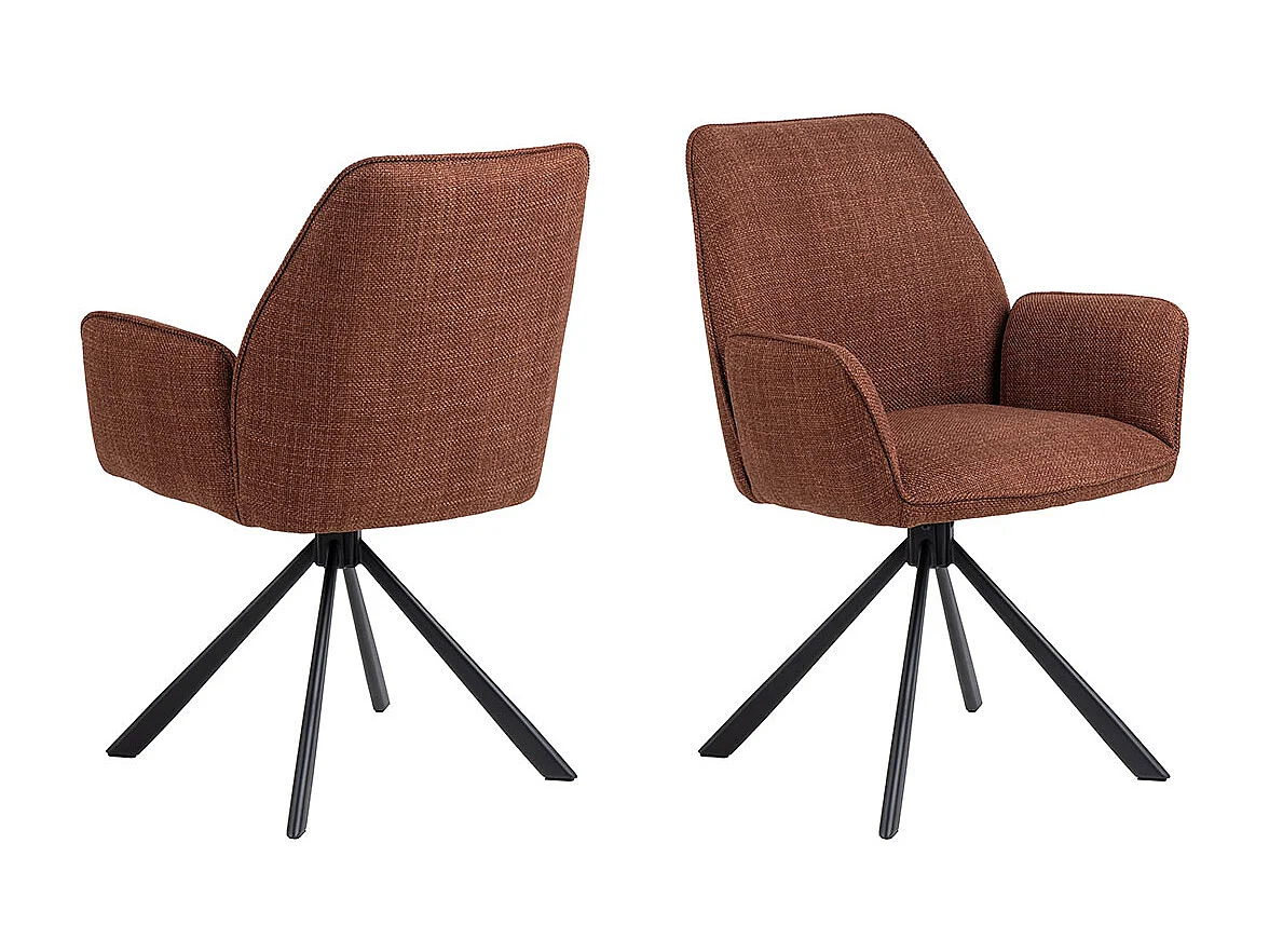 Glenda Esszimmerstuhl Mit Armlehnen Stoff orange.