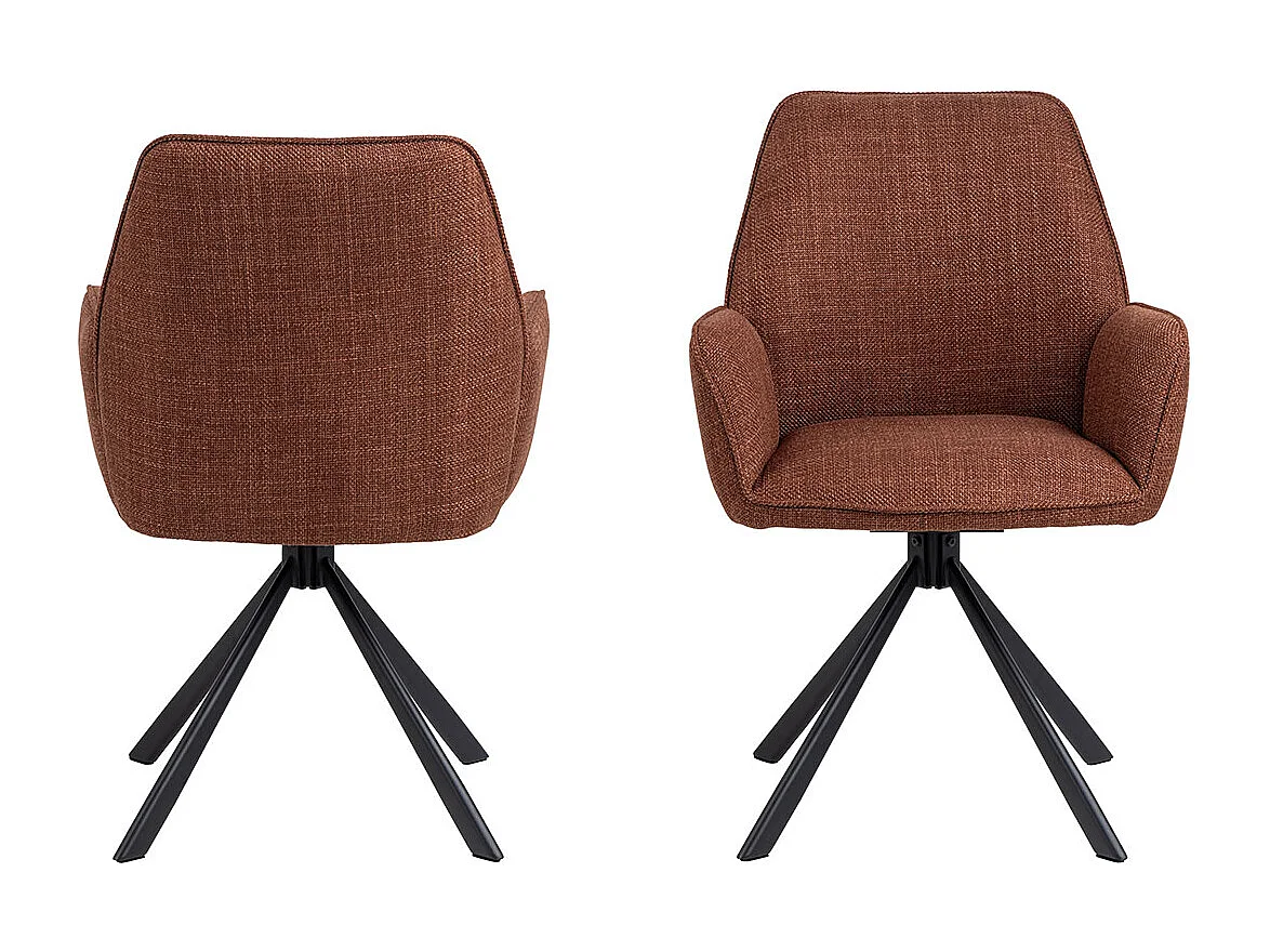 Glenda Esszimmerstuhl Mit Armlehnen Stoff orange.