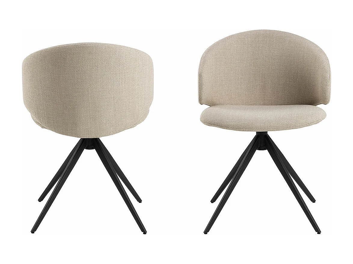 Ella chaise de salle à manger fonction pivotante beige.