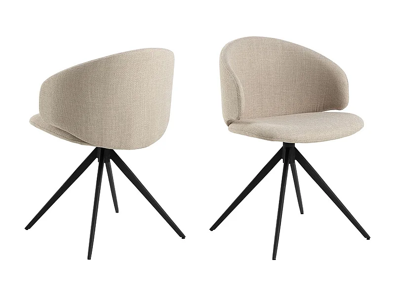 Elly eetkamerstoel draaifunctie beige.