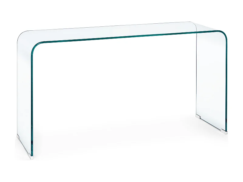 Rechthoekige console in transparant glas Iris L 125 cm