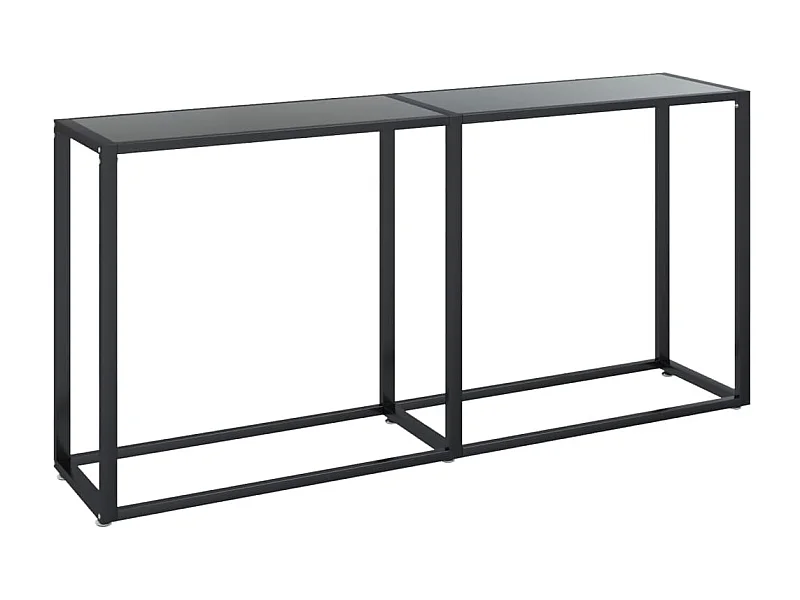 Table console Noir 160x35x75,5 Verre trempé