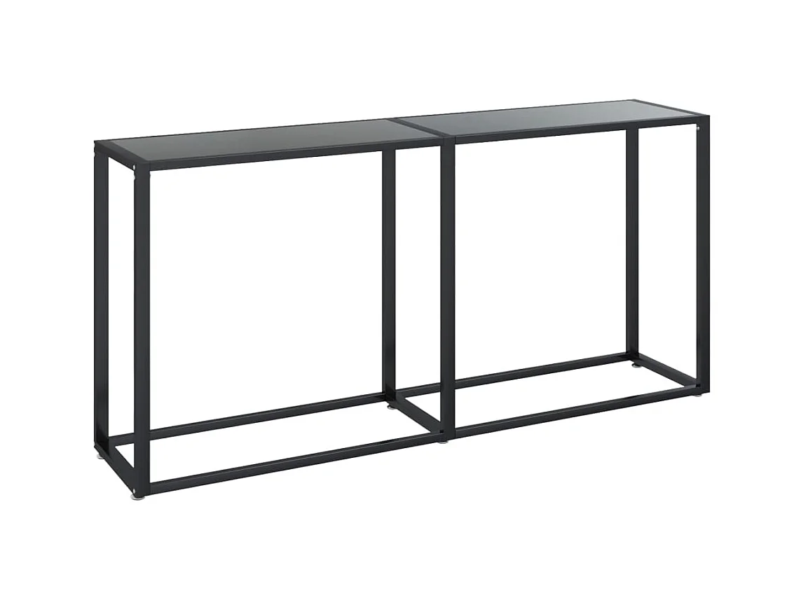 Table console Noir 160x35x75,5 Verre trempé