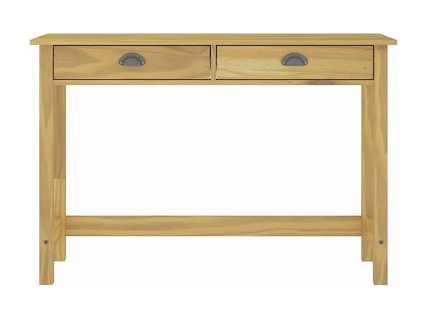 Console 2 tiroirs pin massif clair Ranny