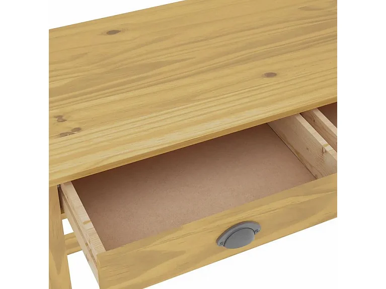 Console 2 tiroirs pin massif clair Ranny