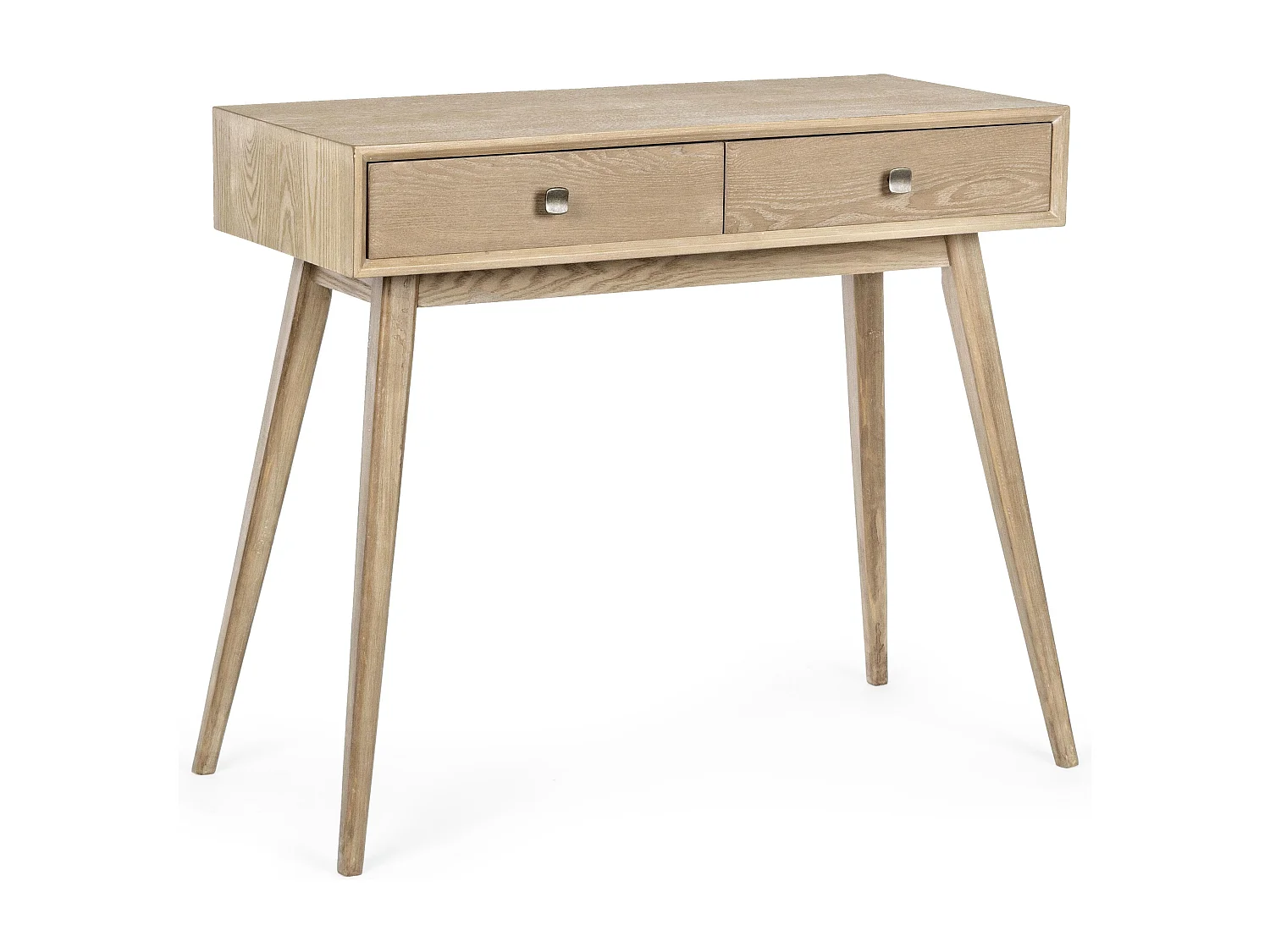 Console 2 tiroirs en bois de frêne naturel Yanky 90cm
