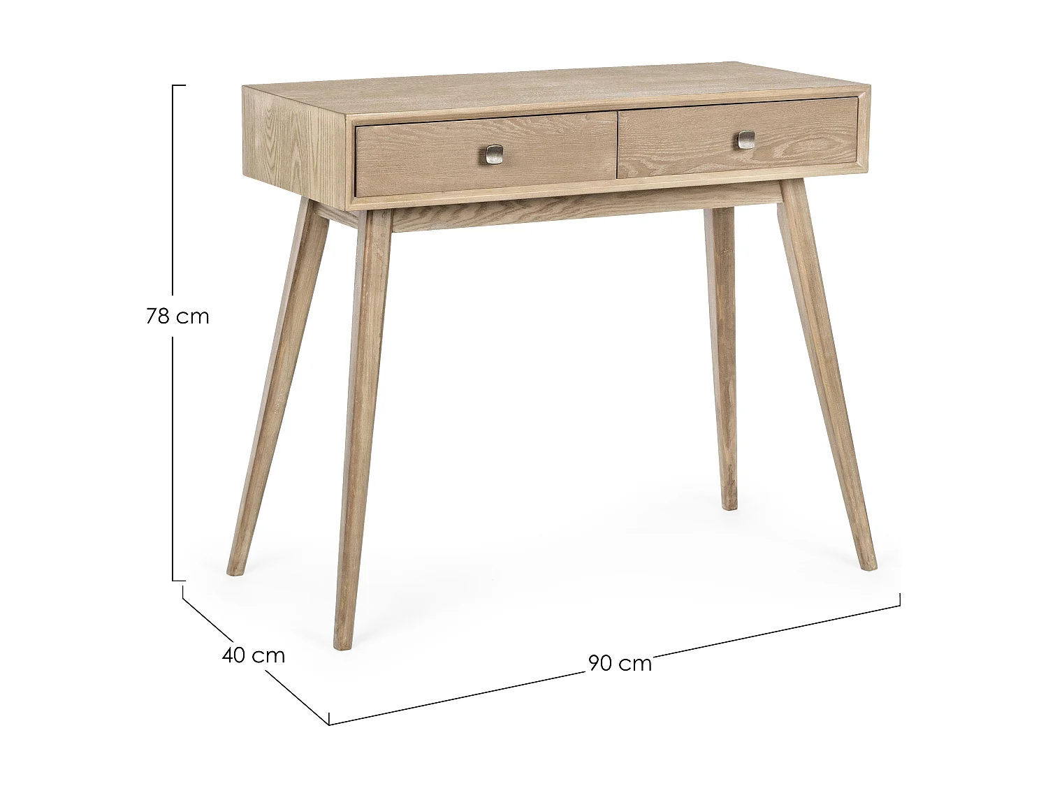 Console 2 laden in natuurlijk essenhout Yanky 90 cm