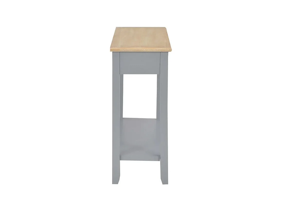 Console 2 tiroirs bois gris et paulownia clair Carla