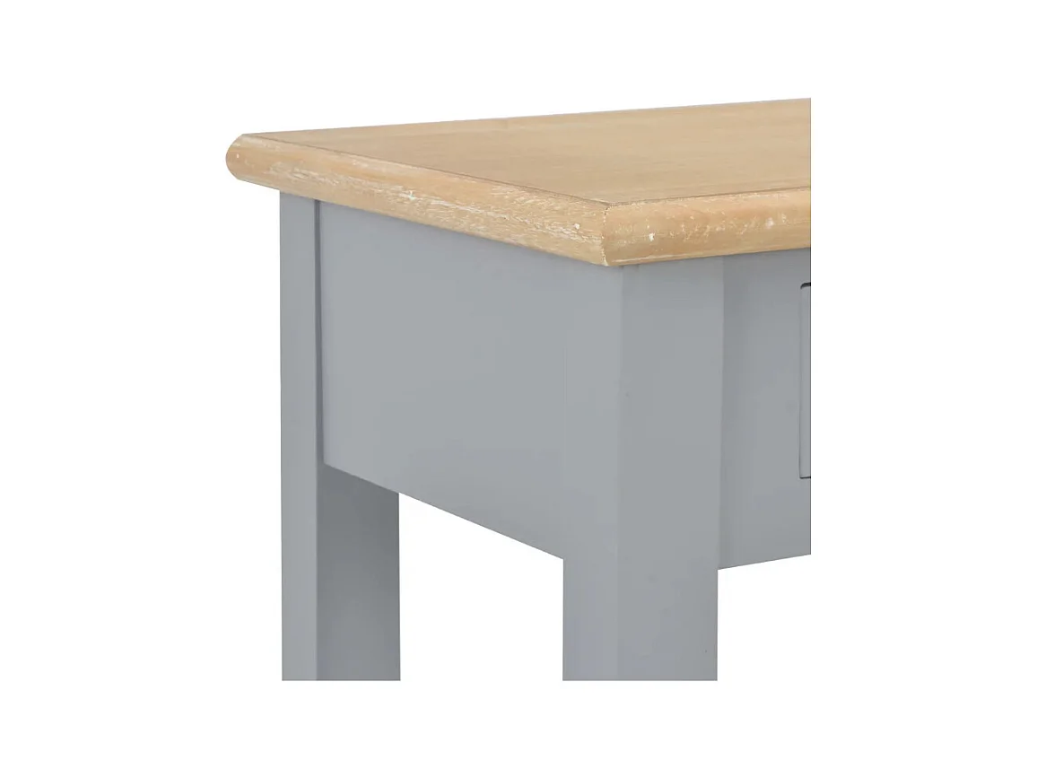 Console 2 tiroirs bois gris et paulownia clair Carla
