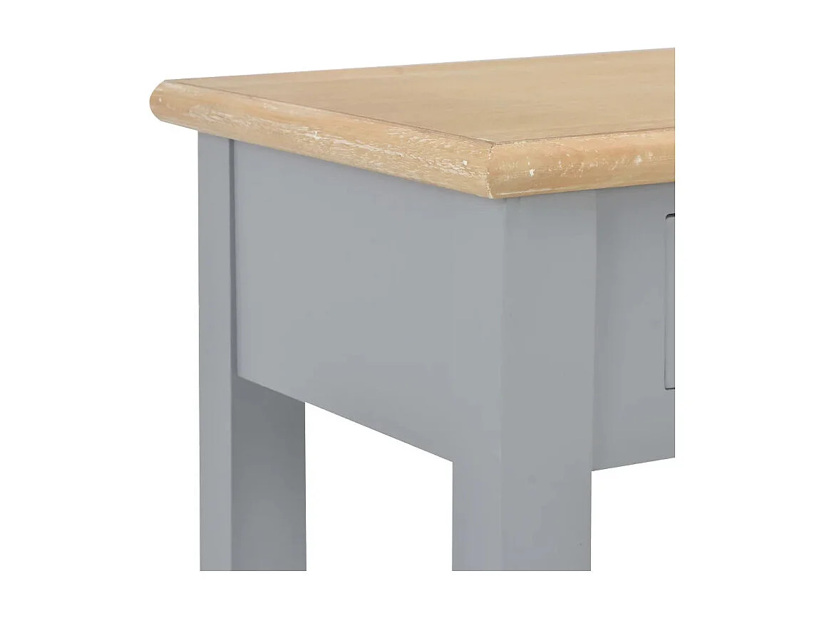 Console 2 tiroirs bois gris et paulownia clair Carla