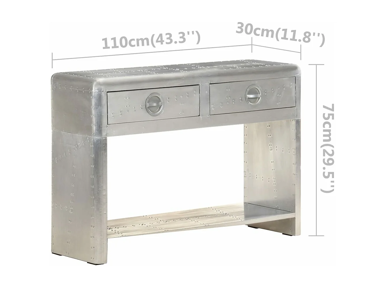 Buffet de style aviation 110x30x75 Métal