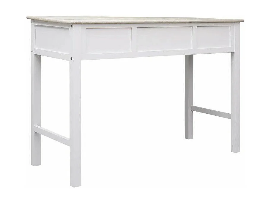 Console 2 tiroirs 1 niche paulownia clair et blanc Amatar