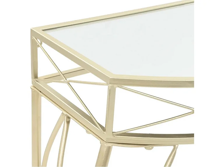 Console 1 tiroir verre et métal doré Tovmi