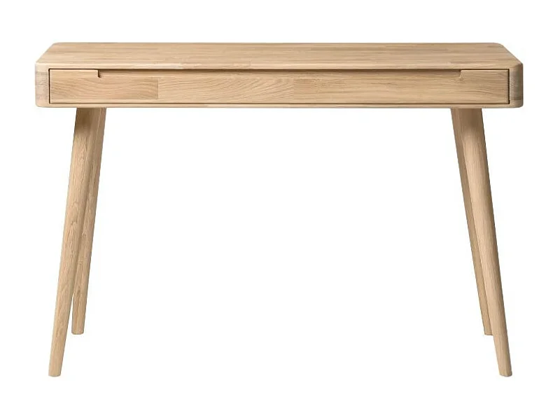 Consola Dezira de madera maciza de roble blanqueada 110 cm