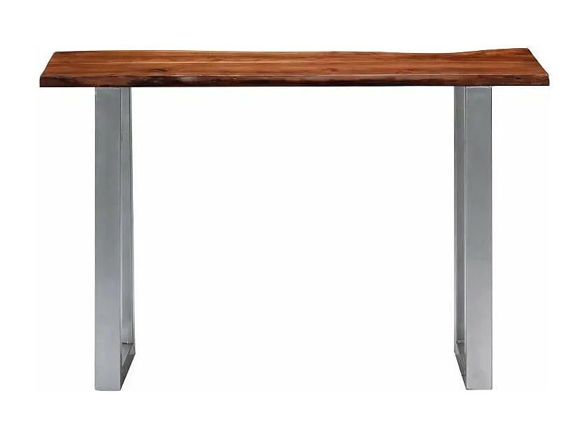 Console acacia massif foncé et métal gris Miji