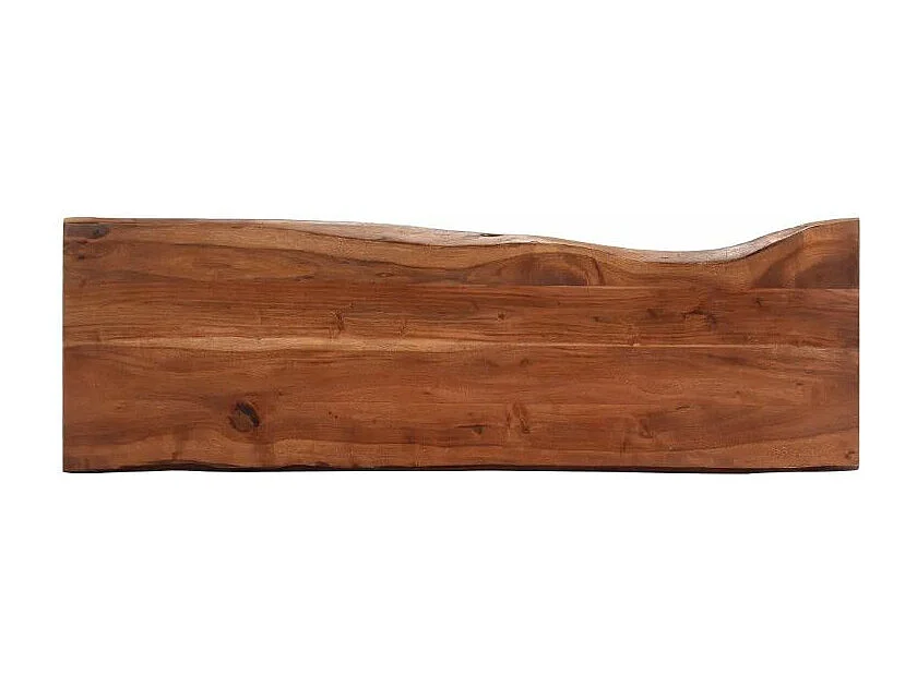 Console acacia massif foncé et métal gris Miji