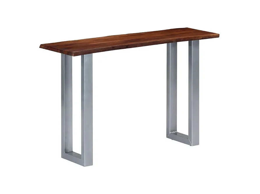 Console acacia massif foncé et métal gris Miji