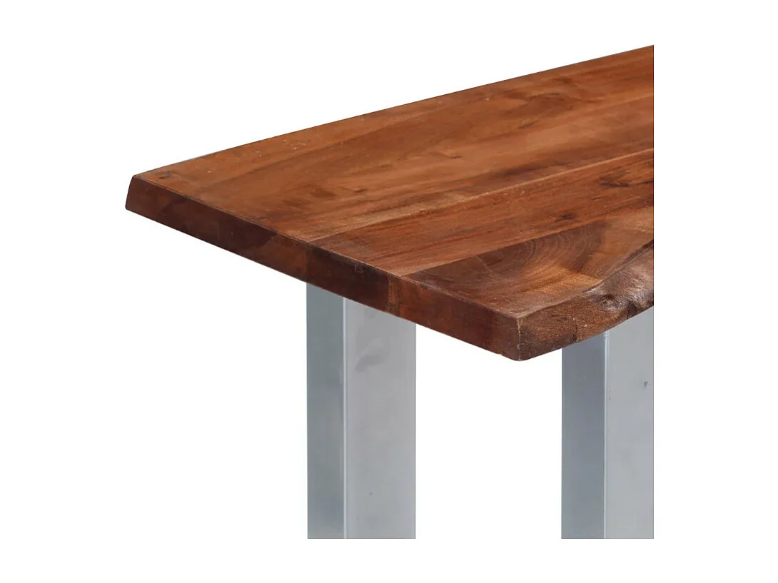 Console acacia massif foncé et métal gris Miji