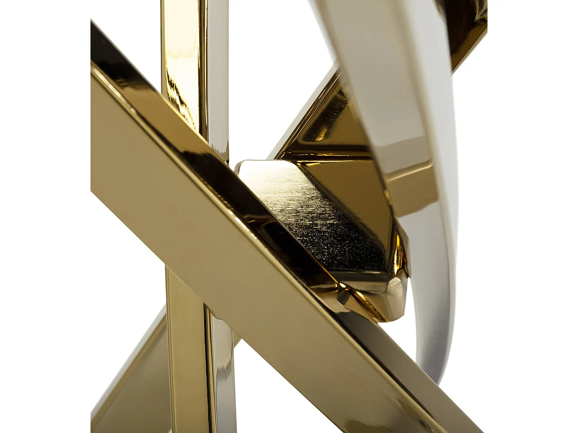 Consola fija de diseño en acero dorado y cristal templado Kizoa 120 cm