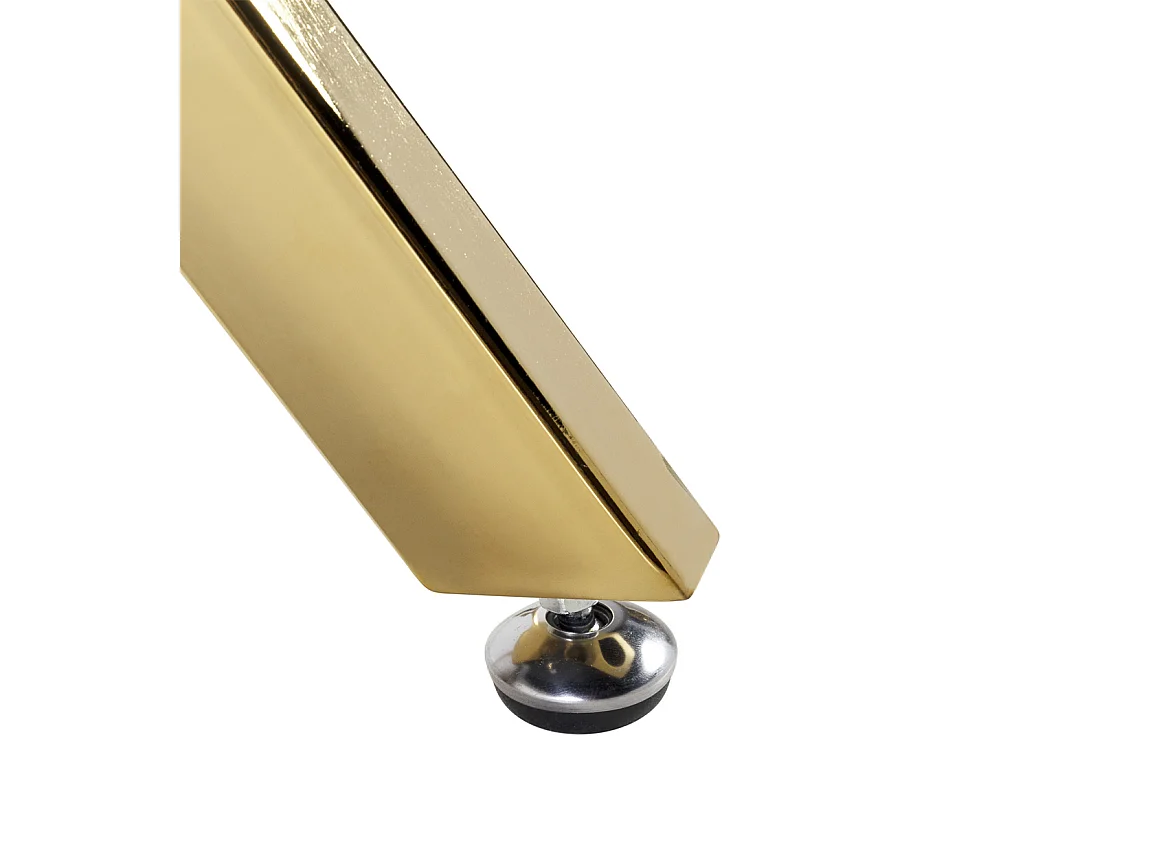 Consola fija de diseño en acero dorado y cristal templado Kizoa 120 cm