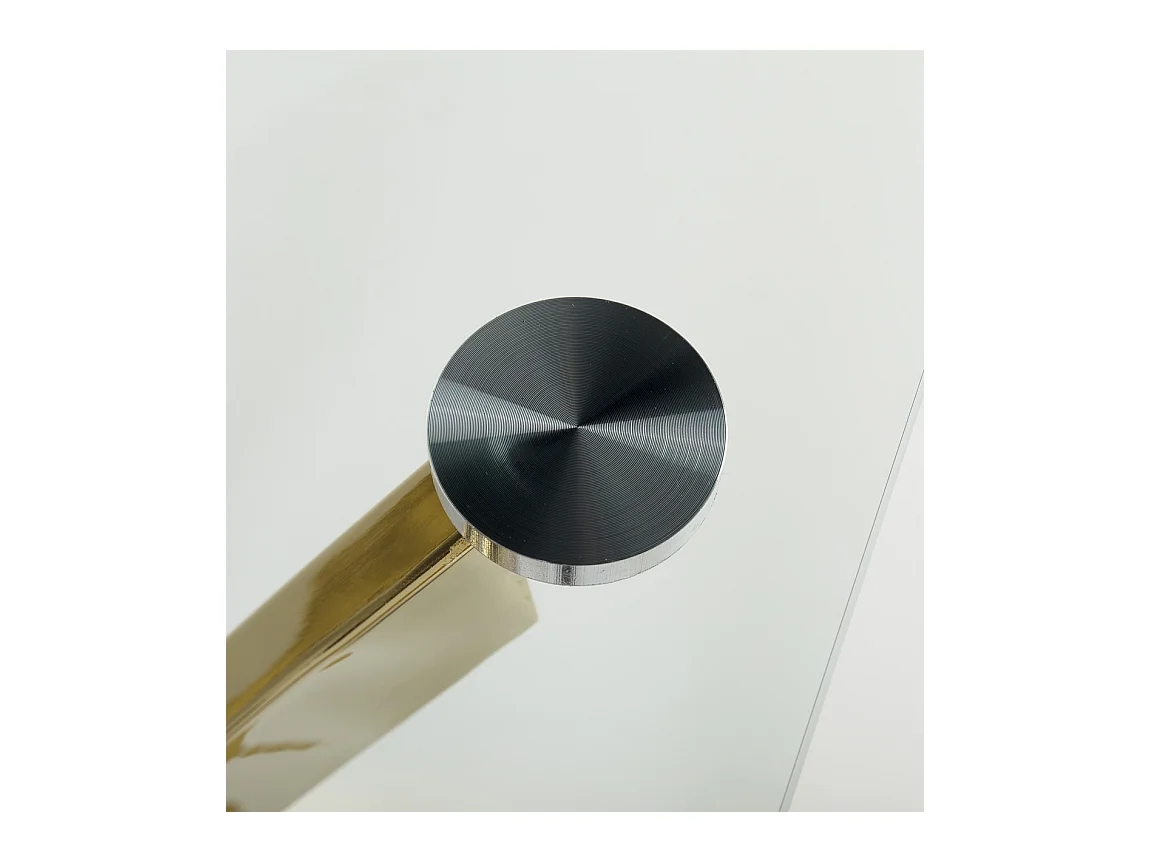 Console fixe design en acier doré et verre trempé Kizoa 120cm