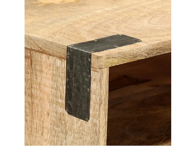 Console 2 portes manguier massif clair Nelle