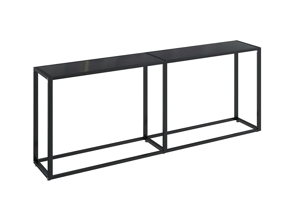 Table console Noir 200x35x75,5 Verre trempé
