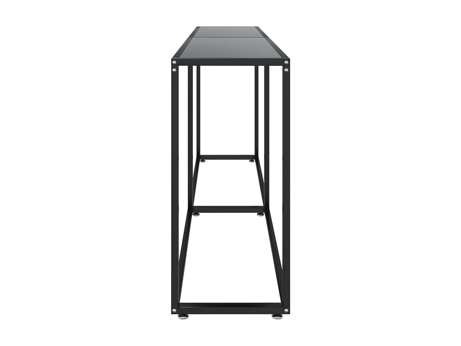 Table console Noir 200x35x75,5 Verre trempé