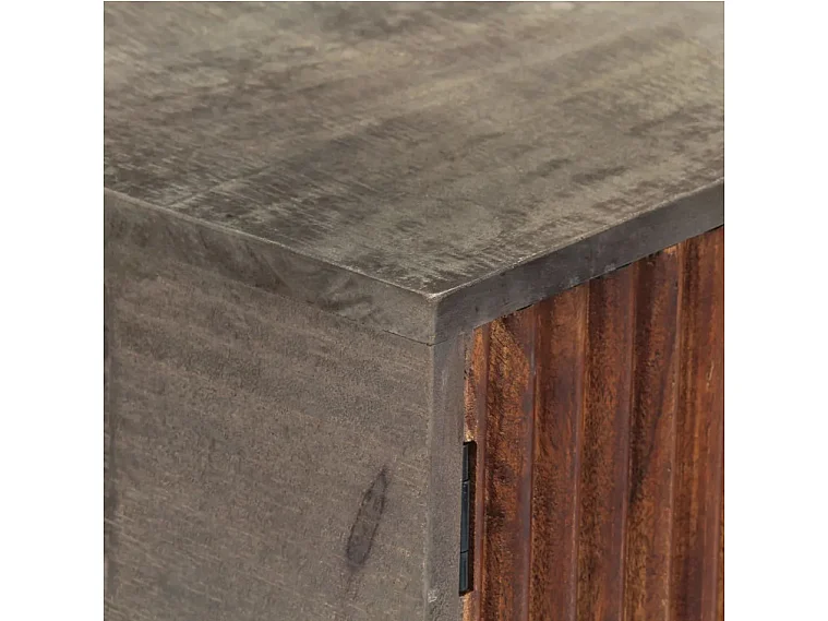 Console 2 portes 2 tiroirs manguier massif gris Nelle