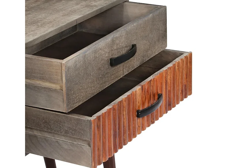 Console 2 portes 2 tiroirs manguier massif gris Nelle