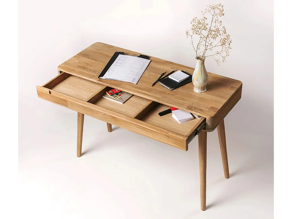 Consola Dezira de madera maciza de roble 110 cm