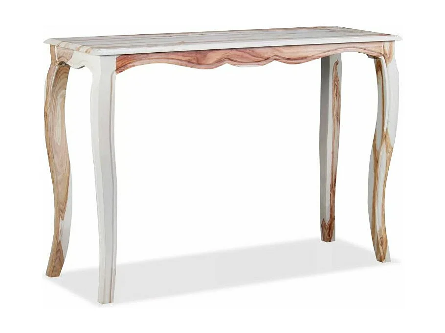 Console sesham massif foncé et blanc Aïti