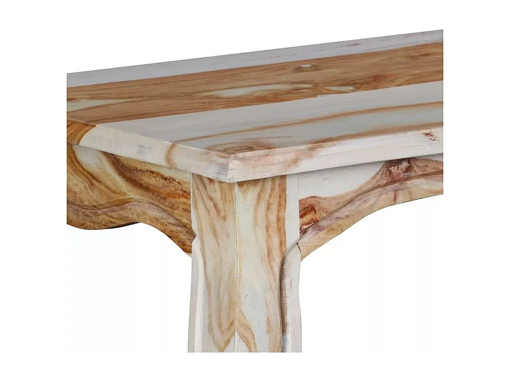 Console sesham massif foncé et blanc Aïti