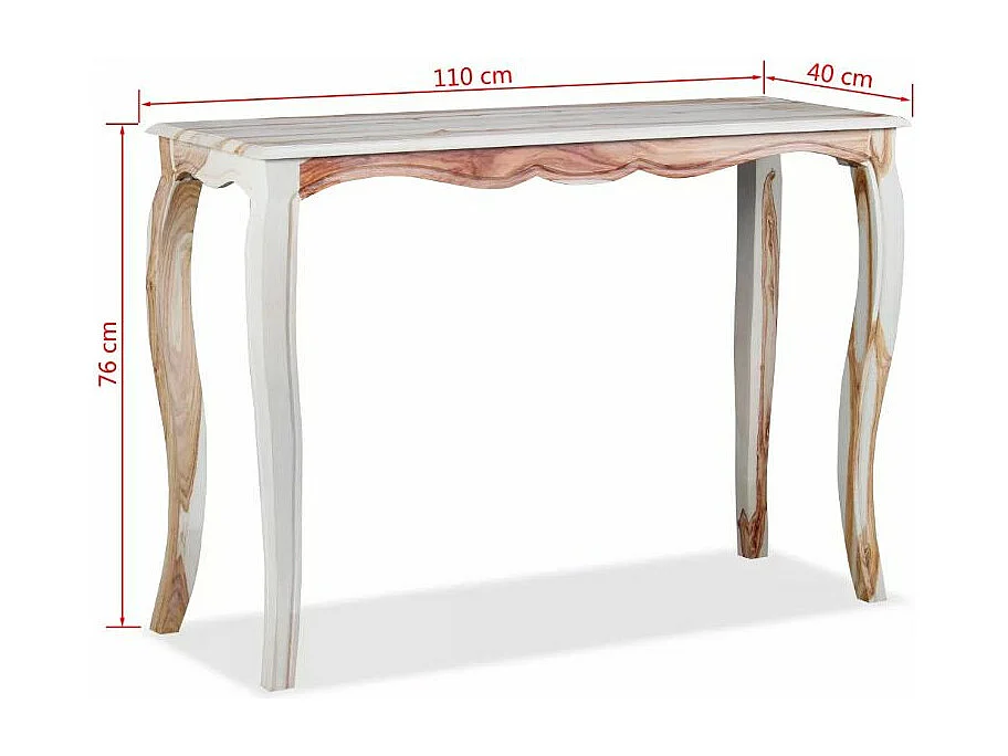 Console sesham massif foncé et blanc Aïti