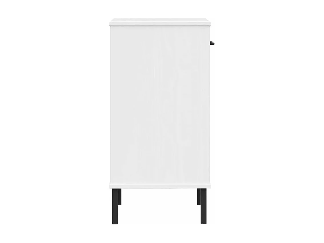 Armoire console avec pieds en métal Blanc Bois pin massif OSLO