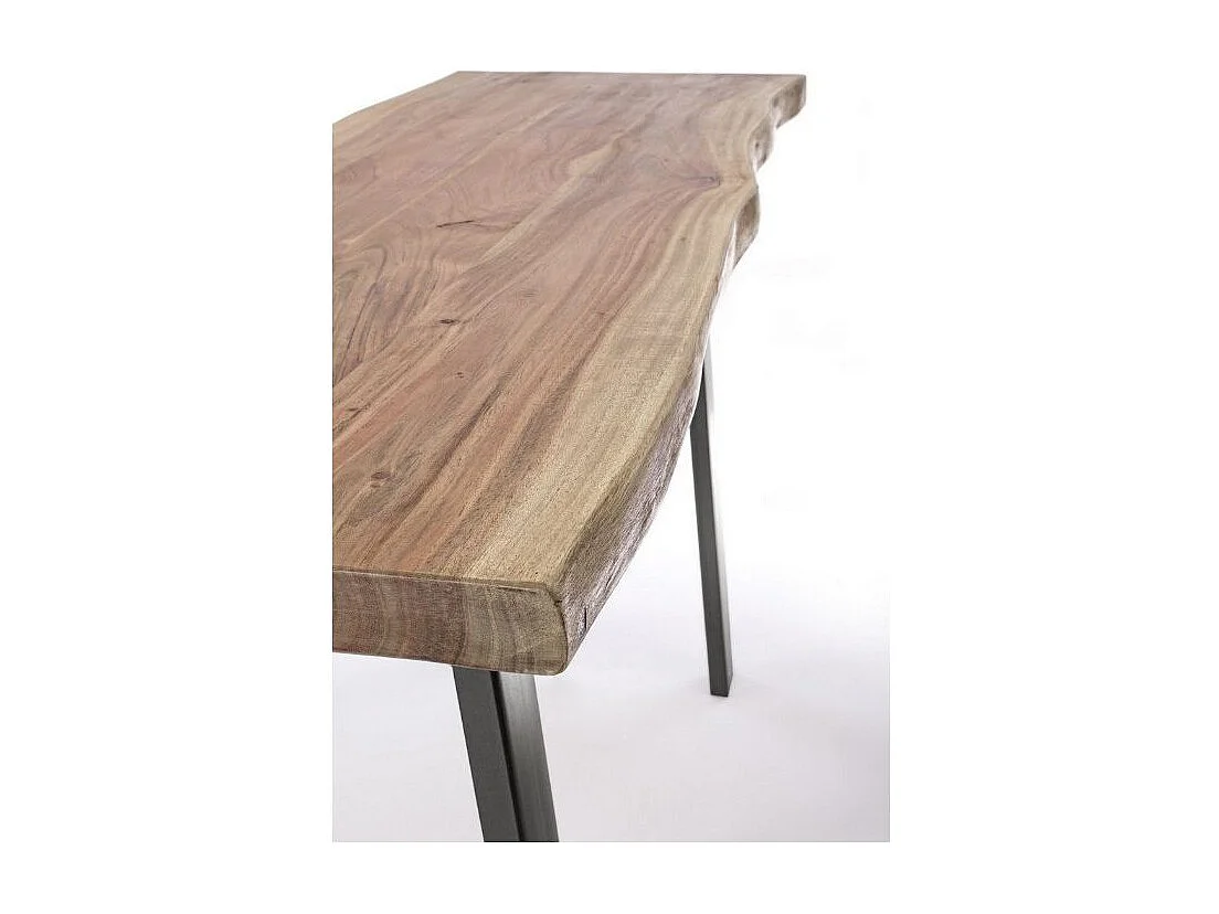 Acaciahouten console en grijze stalen poten Denia 130 cm