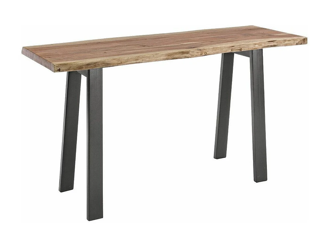 Console bois d'acacia et pieds acier gris Denia 130cm