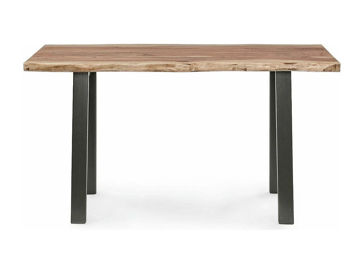 Console bois d'acacia et pieds acier gris Denia 130cm