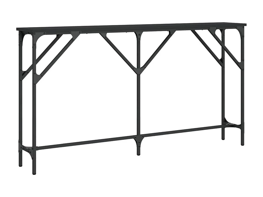 Table console noir 140x23x75 bois d'ingénierie