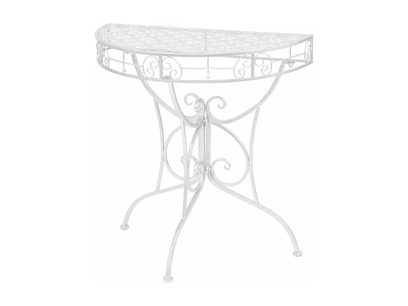 Console demi-ronde métal argenté Naxi